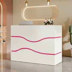 55.1 Reception Desk, Modern Front Desk Reception Counter with LED Lights Tribesigns Affordable Reception Desk, Modern Front Desk, Front Desk Reception, Desk Reception, Essential Office Supplies, Checkout Counter, Modern Reception Desk, Desk Modern, Modern Reception