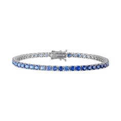 14k White Gold Blue Sapphire 6.40 Cts Please allow 6-8 weeks for delivery. All prices are in US Dollars. Luxury Blue Diamond Bracelet With Brilliant Cut, Blue Diamond Bracelet With Brilliant Cut Luxury Style, Blue Diamond Jubilee Tennis Bracelet, Sapphire Tennis Bracelet Fine Jewelry With Prong Setting, Sapphire Tennis Bracelet With 17 Jewels, Luxury Sapphire Tennis Bracelet With Brilliant Cut, Blue Tanzanite Gemstone Bracelets, Blue Sapphire Diamond Round Bracelet, Luxury Blue Diamond Bracelet For Formal Occasions