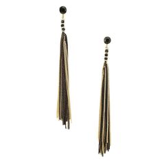 LOVELY DROP EARRINGS - These earrings feature long tassels mixed with gold colored tassels, which makes it look more unique and eye-catching. STYLE - Perfect for any occasion to wear, whether it is a birthday party, dinner night out, wedding, and more! Show your personality by pairing these lovely earrings with your favorite night outfit or even with your everyday casual look. AMAZING GIFTS - Treat your friends, family, or even yourself with these adorable pair of earrings. They make a great gif Dangle Tassel Earrings For Evening, Metal Tassel Dangle Earrings With Fringe, Trendy Tassel Earrings With Dangling Beads, Black Fringe Dangle Chandelier Earrings, Trendy Tassel Earrings With Dangling Beads For Party, Trendy Party Tassel Earrings With Dangling Beads, Metal Tassel Fringe Drop Earrings, Chic Dangle Tassel Earrings, Trendy Fringe Tassel Dangle Earrings