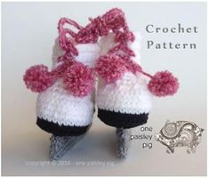 crochet pattern for baby booties with pom - poms on top