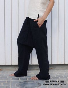 Unisex Alibaba Pants also known as Aladdin pants, Harem or Afgani trousers are very comfy. Unisex. Made from 100% soft khadi cotton with elasticated waist with drawstring. Light and Cozy, suitable for Indoor & Outdoor. No tie Tension with free size waist will give you a smooth and comfortable feeling whole day. Perfect wear for Yoga, Tai Chi and as daily outfit. Size:One fits Small to Medium Color: Black and Grey Wash Care: Hand Wash, cold water, do not soak Khadi is made without any synthet Afgani Trousers, Ankle-length Cotton Wide Leg Pants With Pockets, Ankle-length Wide Leg Cotton Pants With Pockets, Relaxed Fit Cotton Bottoms Ankle-length, Cotton Ankle-length Bottoms Relaxed Fit, Cotton Ankle-length Bottoms With Relaxed Fit, Casual Cotton Harem Pants For Yoga, Cotton Wide Leg Pants Ankle-length, Summer Cotton Wide Leg Yoga Pants