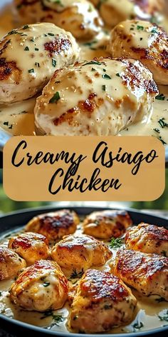 Treat yourself to a deliciously creamy dinner with this Asiago Chicken recipe! Tender chicken breasts are smothered in a rich and flavorful asiago cheese sauce that’s perfect for any weeknight or special occasion. Serve with your favorite sides for a complete meal! 🍗🧀 #AsiagoChicken #ChickenRecipes #CreamyChicken #EasyDinner #ComfortFood #CheeseSauce #WeeknightMeals #FamilyDinner #ChickenLovers