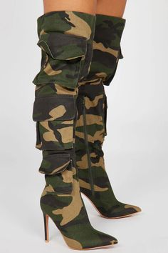 Baddie Heels, Cargo Boots, Camouflage Fashion, Fold Over Boots, Ugly Shoes, Wedge Heel Boots, Fresh Shoes, Girly Shoes, Stylish Boots