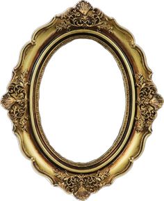 an ornate gold frame on a white background