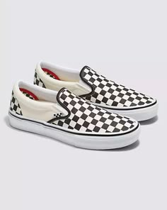 Skate Slip-On Checkerboard Shoe 2024 Wishlist, Checkered Vans, Fit Check, Slippers, Slip On, My Closet, Christmas, Closet