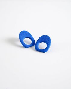 pair of blue earrings on white background