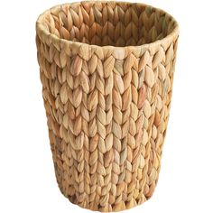 a woven basket is shown on a white background