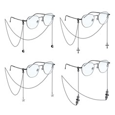 PRICES MAY VARY. 【Glasses Chain for Women】You can get 4 pcs eyeglass chains in one order, gothic style design, fashionable and versatile. The black eyeglass chain set includes: bat, cross, star and moon styles, and the silver and gold sunglass chain set includes: spider, pumpkin lantern, skeleton, and ghost hand.Suitable for reading glasses, glasses and sunglasses. 【Goth Sunglass Eyeglass Chains】The glasses chain uses a stainless steel chain and a silicone anti-skid buckle to ensure that your gl Goth Glasses, Diy Jewlry, Gothic Glasses, Circle Glasses, Fancy Glasses, Eyeglasses Chain, Eyeglass Strap, Glasses Strap, Cool Glasses