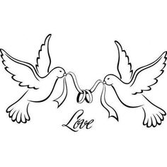 two doves flying with the word love