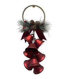 a christmas bell with bells attached to it