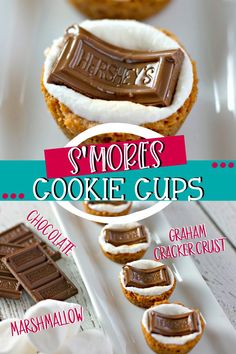 s'mores cookie cups with graham cracker crust