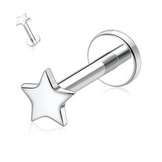 PRICES MAY VARY. Materials: made of grade 23 titaniumand better than surgical steel; Polish smooth surface suitable for body piercing jewelry and is's comfortable to wear Gauge: 16 G(1.2 mm); Barbell Length: 1/4"(6 mm);Five pointed Star Size: 4 mm; the size is suitable for women and men as dialy piercings Internal Thread Laret Stud: Excellent internal thread tightening flexibly make the labret jewelry will not fall off easily Multi Functions: it can be used as lip stud, labret stud, medusa stud, Labret Jewelry, Lip Jewelry, Lip Stud, Cartilage Earrings Stud, Tragus Stud, Labret Piercing, Cartilage Stud, Labret Studs, Body Jewelry Piercing