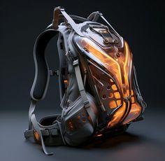 Cyberpunk Tech, Futuristic Shoes, Silver Lamp, Industrial Design Trends, Cool Shapes, Rugged Leather, Industrial Design Sketch, Cyberpunk Fashion, Backpack Fashion