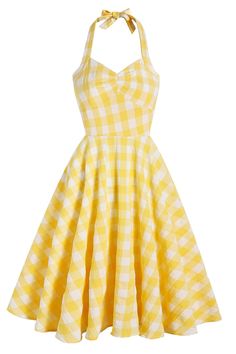 Be the most elegant with this 1950s Yellow Plaid Dress!

 This vintage evening dress is perfect for special occasions and elegant outings. You will love the 1950s and 1960s Pin Rock design , with its open back and flowing skirt . The dress is made of a lightweight and soft fabric that adapts to your figure for a feminine and glamorous look. You will be the queen of the party wearing this vintage evening dress, it will give your look a charming and unique touch. 

 ✂ DRESS DETAILS



 Pin-Up Dress

 Hand washable

 Sleeveless




 Material: Cotton




 Collar type: Sweetheart neck



 Free Shipping 




 ✂ SIZE GUIDE

 For this 1950s Yellow Plaid Dress, our seamstress advises you to take your usual size.

 If necessary, refer to this table corresponding to the dimensions (in cm) of this dr Southpark Oc, Halter Dress Formal, Pink Gingham Dress, Vestidos Retro, Hepburn Style, Rockabilly Dress, Yellow Plaid, Vestidos Vintage, Mid Length Skirts