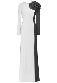 English Rose Modern Modest Dress Elegant long gown features modern modest silhouette, color block design with Large 3D statement Flower on the shoulder -round neckline -color block design -floor length - Fully lined with satin lining - Italian crepe fabric - fully covered back with invisible zipper - Meticulously handcrafted in the USA, ethically made - we can customize this gown - Please allow up to 6 days processing time before shipping. If you need it sooner. Please contact us. - This item is White Color Block Maxi Dress, Elegant Color Block Party Dress, Elegant Evening Color Block Dress, Fitted Color Block Evening Dress, Elegant Color Block Evening Dress, Fitted Color Block Dress For Evening, Dress Elegant Long, Modest Dress, English Rose