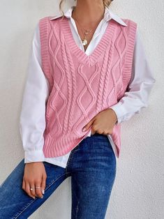 Description Material Knitting Pattern type Solid color Style Casual Sleeve length Long Collar type V-Neck Season Autumn Size S.M.L Suitable age 16-40 years old Size & Fit SIZE Bust Shoulder Length S 111 40.5 59 M 115 41.5 60 L 121 43 61.5 Note: The size may have 1-3cm differs to manual measurement please note when you mearsure. Free Return & Exchange Casual Stretch Knitted V-neck Sweater, Casual V-neck Stretch Sweater Vest, Casual V-neck Cable Knit Sweater Vest, Spring Knitted Sweater Vest, Knitted Solid Color Sweater Vest For Spring, Fall V-neck Knitted Sweater, Pink Stretch V-neck Sweater, Casual Knitted Sweater Vest For Spring, Fitted Soft Knit Casual Sweater Vest