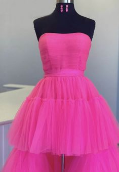 A-line Tulle Evening Dress For Homecoming, High Low Prom Dress, Prom Dress Evening, Tulle Sleeves, Prom Night, Summer Party Dress, Formal Dresses For Women, Dress Evening, Dress Prom