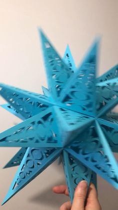 Christmas star, 3D paper craft, DIY festive decor, SVG files for Cricut, vector template, print-at-home PDF files 3d Star Template, Free 3d Svg, Paper Christmas Crafts, Star Paper Craft, Christmas Silhouettes, 3d Paper Star, Diy Christmas Star