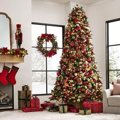 a decorated christmas tree in a living room