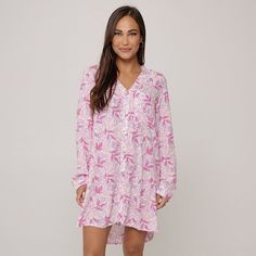 Add a new style to your wardrobe for those summer beach and pool days with this Women's J. Valdi Floral V-Neck Button Down Swim Cover-Up Shirt.Click on this WOMEN'S GUIDE to find the perfect fit and more! Add a new style to your wardrobe for those summer beach and pool days with this Women's J. Valdi Floral V-Neck Button Down Swim Cover-Up Shirt.Click on this WOMEN'S GUIDE to find the perfect fit and more! FEATURES V-neck Long cuffed sleeves Button front 2 side pockets Shirttail hem Woven soft f Tropical V-neck Blouse For Beach, Printed V-neck Blouse For Beach Season, Spring V-neck Beachwear Blouse, Casual V-neck Blouse For Beach Season, Casual Split Neck Blouse For Vacation, Summer Beach Tops With Split Neck, Pink V-neck Blouse For Vacation, Casual V-neck Blouse For Vacation, Summer Split Neck Top For Beach