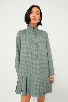 Palladian Check Tate Dress Capsule Wardrobe Planning, Ladies Luncheon, Pleated Shirt Dress, Tartan Shirt, Classic Style Outfits, Prep Style, Dress Drawing, Ladies Dresses, Perfect Wardrobe