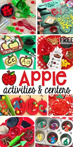 apple activities and centers for preschoolers to use in the fall, winter or spring