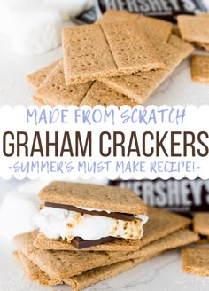 graham crackers are stacked on top of each other