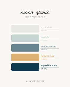 the moon spirit color palette is shown