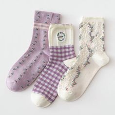 Cute Cotton Socks For Spring, Trendy Purple Cotton Socks, Cottagecore Socks, Tea Party Aesthetic, Nice Socks, Outfit Inspo 2023, Sage And Lavender, Cute Loungewear, Romantic Cottagecore