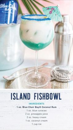 the island fishbowl cocktail is ready to be served