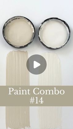 two paint cans with the words paint combo on them and an image of some white paint