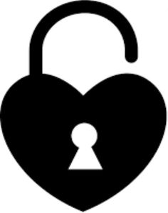 a heart shaped lock with a keyhole in the shape of a padlock on it