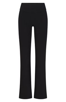 SKIMS Outdoor Bootcut Pants | Nordstrom Flare Elastane Leggings For Loungewear, 4-way Stretch Straight Leggings, Chic Straight Leg Yoga Pants, Chic Elastane Yoga Pants For Loungewear, Casual Flare Leggings In Elastane, Relaxed Fit Full-length Yoga Pants, Chic Fitted Mid-rise Yoga Pants, Chic Straight Leg Elastane Leggings, Wide Leg 4-way Stretch Leggings For Loungewear