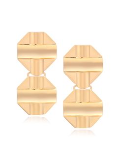 DION is a masterpiece of modern design and elegance. With a unique geometric pattern combining sleek lines and angular shapes, DION earrings are perfect for those who want to add a touch of contemporary sophistication to their look. They effortlessly enhance casual and formal outfits. DETAILS 18K Gold Plated Brass Approx. 2.17" H, 0.98" W Surgical Post & Clip Back Lightweight 100% Hypoallergenic & Nickle-Free Tarnish-Resistant Gold Geometric Earrings For Formal Occasions, Chic Geometric Earrings For Party, Modern Metal Linear Earrings For Evening, Modern Metal Linear Earrings For Formal Occasions, Modern Metal Linear Earrings For Formal Events, Modern Geometric Gold Earrings, Modern Gold Geometric Earrings, Modern Geometric Earrings For Party, Modern Geometric Earrings For Pierced Ears