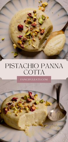 Pistachio Panna Cotta. Pistachio Dessert, Pistachio Recipes, Panna Cotta Recipe, Pistachio Butter, Pastry Desserts, Food Videos Desserts, Eat Dessert, Puddings, I Love Food