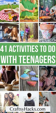 Are you looking for things to do to bond with your kids and teens? Check out this list of activity ideas. Enjoy family time and create memories with these ideas that simple, inexpensive and fun. Spring Break Activities For Teens, Outdoor Kid Games, Things To Do With Teens, Summer Holiday Activities, Ways To Unwind, Teen Hangout, Kid Diy, Camping 101, Fun Projects For Kids