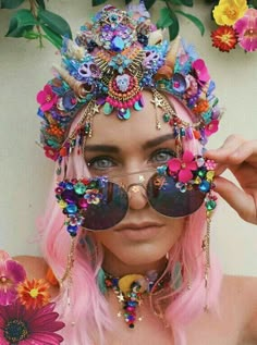 Head Crowns Headpieces, Festival Headdress, Festival Crown, Crown Accessories, Boho Mermaid, Glasses For Your Face Shape, Festival Headpiece, Festival Headband, Boho Flower Crown