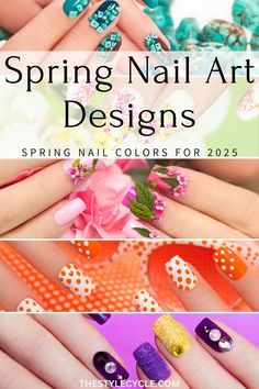 Upgrade your spring style with nail art designs that are chic, fresh, and perfect for the season. From delicate florals to bold accents, there’s something here for every aesthetic! Floral Spring Nails, Cute Spring Nail Ideas, Nails Sparkly