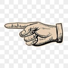 a hand pointing at something with one finger on the other, drawing, cartoon png and psd