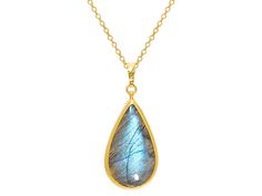 GURHAN, GURHAN Rune Gold Labradorite Pendant Necklace, 35x20mm Teardrop Labradorite Pendant, Gold Pendant Necklace, 22k Gold, Runes, Gold Pendant, Labradorite, Pendant Necklace, Pendant, Gold