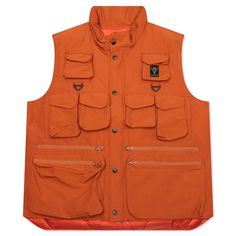 From premium Japanese brand South2West8, the Multi-Pocket Zipped Down Vest has utilitarian construction and is inspired by the art of Tenkara fly fishing. The vest features ten pockets for a cargo look. Woven brand patch High collar Button closure Style No: NS709-B Utility Vest With Pockets For Outdoor, Utility Streetwear Vest With Patch Pockets, Utility Vest With Patch Pockets For Streetwear, Utility Vest With Multiple Pockets For Outdoor, Utility Vest With Pockets For Adventure, Nylon Outdoor Work Vest With Pockets, Nylon Vest With Pockets For Outdoor Work, Utility Vest With Flap Pockets For Outdoor, Utility Outerwear With Zipper Pocket For Outdoor