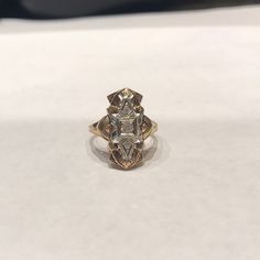 Such A Cool And Pretty Antique Vintage .15ct Diamond 14kt Yellow Gold Ring. 14k White Gold Jewelry With Rose Cut Diamonds, Heirloom 14k Gold Jewelry In Diamond White, Heirloom 14k Gold Jewelry With Diamond Accents, Heirloom Jewelry With Diamond Accents In 14k Gold, Heirloom 14k Gold Diamond White Jewelry, 14k Gold Jewelry With Rose Cut Baguette Diamonds, Hallmarked 14k Gold Art Deco Cluster Ring, Art Deco 14k Gold Cluster Ring Hallmarked, Art Deco Hallmarked 14k Gold Cluster Ring