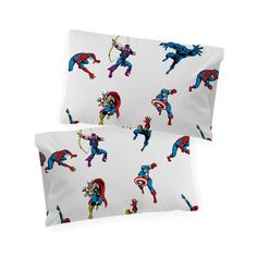 two pillow cases with cartoon characters on them