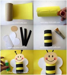 how to make a paper bee craft for kids