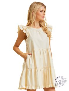 Indulge in a romantic affair with our Ruffles Mini Dress, crafted from soft cotton poplin fabric. The delicate ruffle details add a flirty touch, making you feel irresistible and alluring. Embrace your feminine side with this charming piece! Material: 97% Cotton, 3% Spandex