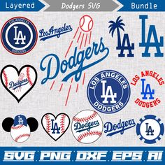 los angeles dodgers svg bundle