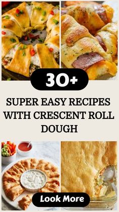 Crescent Roll Dough recipes Cresent Roll Cups, Lunch Ideas With Crescent Rolls, Crescent Appetizer Recipes, Things To Make With Crossiants, Crescent Roll Savory Recipes, Easy Christmas Appetizers Simple Crescent Rolls, Pillsbury Crescent Dinner Recipes, Cresent Roll Cream Cheese Recipe, Christmas Breakfast Crescent Roll Wreath