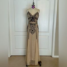 Manikin Size 34-24-34. Size 2 Fully Lined. Stunning Beaded Gown. Never Worn. Gatsby Gala, Mosaic Dress, Marina Dress, Her Closet, Beaded Gown, Future Children, Embroidery Inspiration, All That Glitters, Bead Embroidery