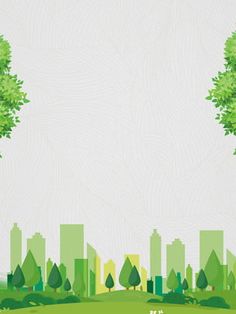 an image of a city skyline with trees