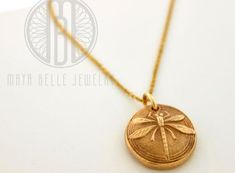 Dragonfly Pendant in Silver or Bronze - Maya Belle Jewelry Nickel-free Gold Dragonfly Jewelry, Handmade Gold Dragonfly Jewelry, Adjustable Brass Charm Necklaces Engraved, Handmade Adjustable Yellow Gold Charm Necklaces, Engraved Brass Charm Necklaces, Adjustable Gold Dragonfly Jewelry, Delicate Yellow Gold Nickel-free Necklace, Adjustable Bronze Engraved Necklaces, Adjustable Bronze Engraved Necklace